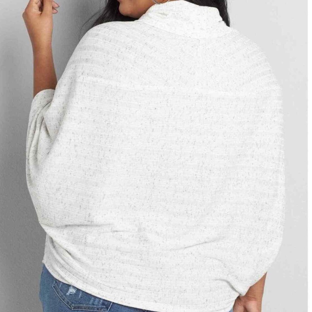 𝐋𝐀𝐍𝐄 𝐁𝐑𝐘𝐀𝐍𝐓 | NWT COWL NECK RIBBED KNIT PONCHO PULLOVER TOP - Picture 3 of 11